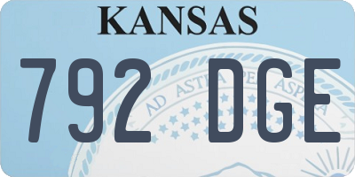 KS license plate 792DGE