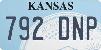 KS license plate 792DNP