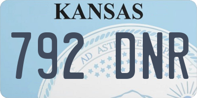 KS license plate 792DNR