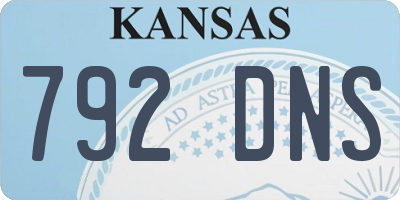 KS license plate 792DNS