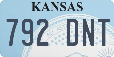 KS license plate 792DNT