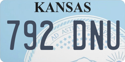 KS license plate 792DNU