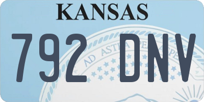 KS license plate 792DNV