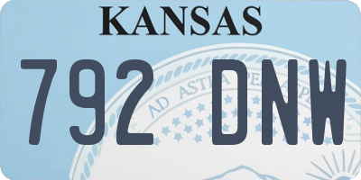 KS license plate 792DNW