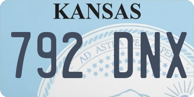 KS license plate 792DNX