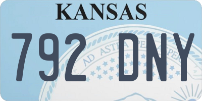 KS license plate 792DNY