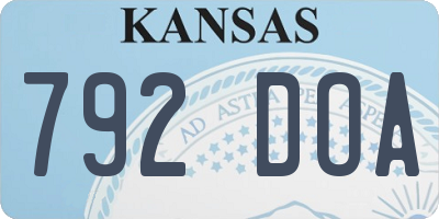 KS license plate 792DOA
