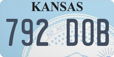 KS license plate 792DOB