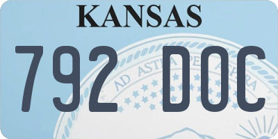 KS license plate 792DOC