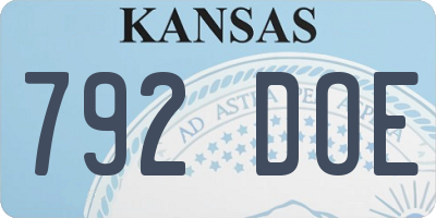 KS license plate 792DOE