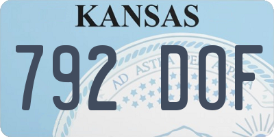 KS license plate 792DOF