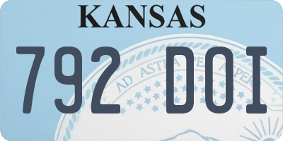 KS license plate 792DOI