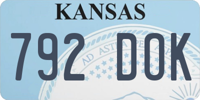 KS license plate 792DOK