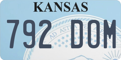 KS license plate 792DOM
