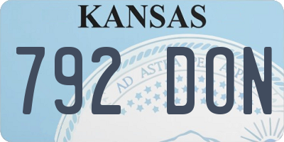 KS license plate 792DON