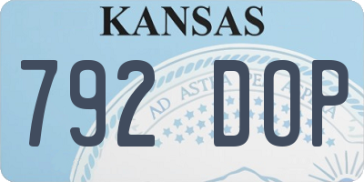 KS license plate 792DOP