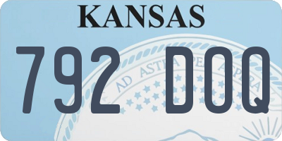 KS license plate 792DOQ