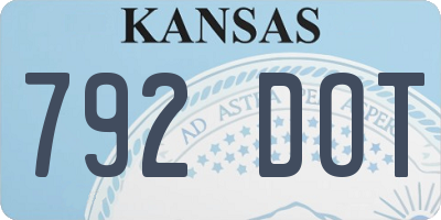 KS license plate 792DOT