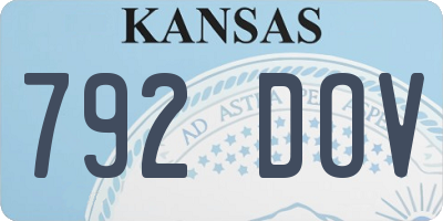 KS license plate 792DOV
