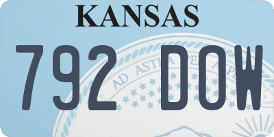 KS license plate 792DOW