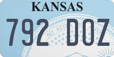 KS license plate 792DOZ