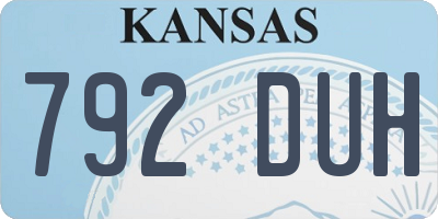 KS license plate 792DUH