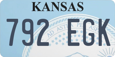 KS license plate 792EGK
