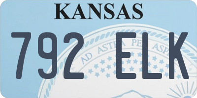 KS license plate 792ELK