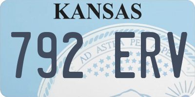 KS license plate 792ERV