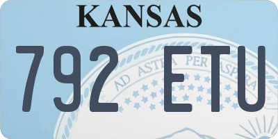 KS license plate 792ETU