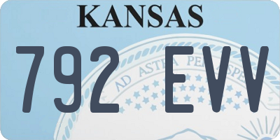 KS license plate 792EVV