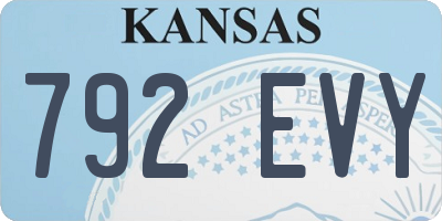 KS license plate 792EVY