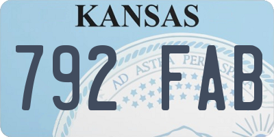 KS license plate 792FAB
