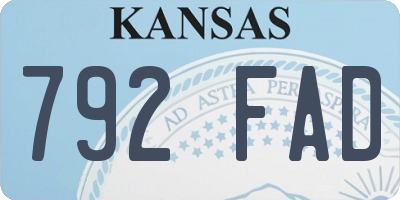 KS license plate 792FAD
