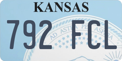KS license plate 792FCL