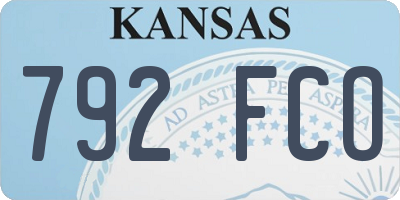 KS license plate 792FCO