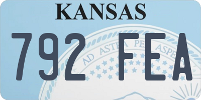 KS license plate 792FEA