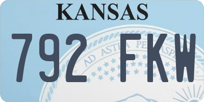 KS license plate 792FKW