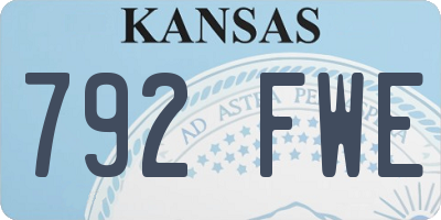 KS license plate 792FWE