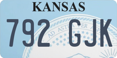 KS license plate 792GJK