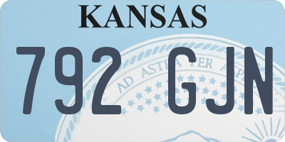 KS license plate 792GJN