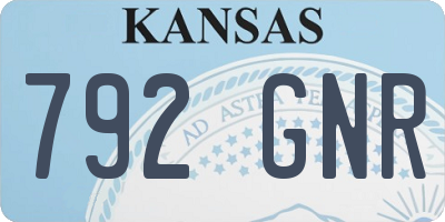 KS license plate 792GNR