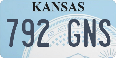 KS license plate 792GNS