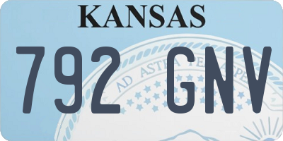 KS license plate 792GNV