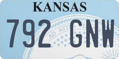 KS license plate 792GNW