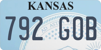 KS license plate 792GOB