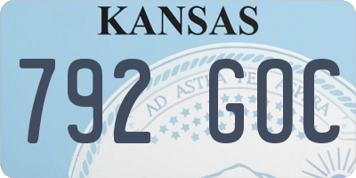 KS license plate 792GOC