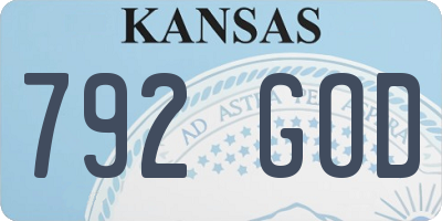 KS license plate 792GOD