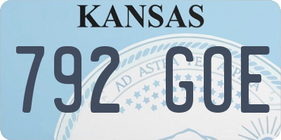 KS license plate 792GOE