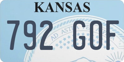 KS license plate 792GOF
